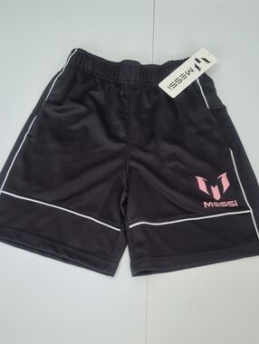 New MESSI Black Athletic Shorts with Pink Logo World Cup Boys M (8)